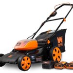 WEN 40439 40V Max Lithium Ion 19-Inch Cordless 3-in-1 Electric Lawn Mower with Two Batteries, 16-Gallon Bag and Charger