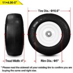 HORSESHOE Two (2) New 11×4.00-5“ Flat-Free Lawn Smooth Tires w/Steel Rim for Zero Turn Lawn Mowers & Gardon Tractors 114005 T161, Hub 3″, Bore 1/2″ or 1″