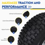 Mower Front Tires w/Rim 15×6.00-6″, 3″ Centered Hub, 3/4″ Greased Bushing, Turf Tire 4Ply Pneumatic with Tube for Craftsman Riding Mowers 156006