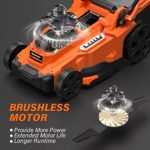 Maxlander Electric Lawn Mower Cordless, 15 Inch Lawn Mower Battery Brushless Motor, 40v 2 in 1 Battery Powered Lawn Mower, 6 Heights, Self Propelled Lawn Mower & Tractors with 2Pcs 4.0Ah Batteries