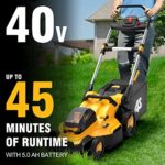 AS 40V 20” Cordless Electric Lawn Mower with 5Ah Battery and Charger ,3-in-1 Electric Lawn Mower, Brushless Motor ,Can Work for up to 100 Minutes?14Gal Grass Box