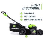 GreenWorks G-MAX 40V 20” Brushless Dual Port Lawn Mower, Battery and Charger Not Included MO40L00