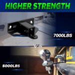 Trailer Hitch with 1-1/4″ Receiver for John Deere Zero Turn Mowers, Thicken Heavy Duty Universal Lawn Mower Hold 7000 LBs, Tractor Trailer Golf Cart ATV Towing Hitch Receiver, Multi-Hitch No Drilling