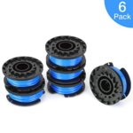 SUERW Line String Trimmer Replacement Spool, [6-Pack] 16ft 0.065″ Autofeed Replacement Spool for Greenworks String Trimmer [6 Replacement Line Spool]