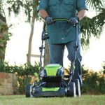 Greenworks 2501202 Pro 21-Inch Cordless Push Lawn Mower, includes 4Ah Battery and Charger