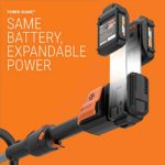 WORX WG184 40V Power Share 13″ Cordless String Trimmer & Wheeled Edger (2x20V Batteries), black and orange