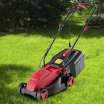 S AFSTAR Electric Corded Lawn Mower, 12-AMP 14-Inch Walk-Behind Lawnmower with Collection Box, 3 Adjustable Height Position, Self Locking Function, Push Lawn Mower for Backyard Patio