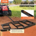 VEVOR Driveway Drag, 84″ Width Tow Behind Q235 Steel Grader with Adjustable Bars, Support up to 50 lbs, for ATVs, UTVs, Garden Lawn Tractors, Black