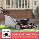 PowerSmart Gas Lawn Mower 21-Inch 209cc Mulching, Side Discharge, Bag 3-in-1 Walk-Behind Push Lawn Mower