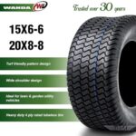 WANDA (Set 4) 15X6-6 & 20X8-8 Lawn Mower Tractor Cart Turf Tires 4 Ply-13016/13035