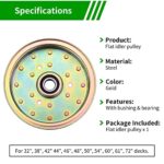 539103257, 510057101 Idler Pulley Replacement for Lawn Mower – Flat Idler Pulley Fit for Hu sqvarna LZ 5227 LZ 6125 LZ6130 IZ4217 IZ4821 CZ4817KOA Zero Turn Mower, 968999219 Riding Mower, Rotary 12473