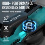(2025 New) YARDCARE 36V Brushless Cordless Lawn Mower with 2X4.0Ah Batteries, LED Display Screen, Electric Lawnmower with 5-Position Height Adjustment, 8 Gallon Grass Bag, Charger