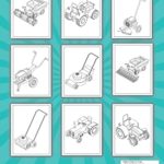 Lawn Tools & Lawnmower Coloring Book For kids: Mowing Equipment coloring , Landscaping Vehicles And More.