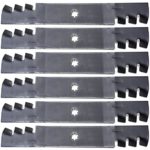 6PK Mulching Lawn Mower Blades for 48″ John Deere D140 D150 D160 LA130 LA140 LA145 LA155 LA165 X 140 X165 145 155C GX21784 GX21786 GY20852