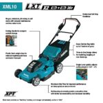 Makita XML10CM1 36V (18V X2) LXT® 21″ Lawn Mower Kit with 4 Batteries (4.0Ah)