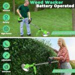 Weed Wacker, Electric Weed Eater/3-in-1 Cordless Grass Trimmer/Battery Weed Eater, Lightweight String Trimmers, Adjustable Height Lawn Edger, for Garden and Yard