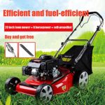 JIAYUE Self-Propelled Gas Powered Lawn Mower with Bagger with 4-Stroke Engine, 20-inch & 173CC Gas Mower, 8 Adjustable Heights, 6.0HP, Perfect for Small to Medium Sized Yards,