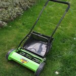 Olenyer 12 Inch Push Reel Lawn Mower with Grass Catcher 5 Blade Manual for Grass Cutting