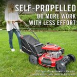 PowerSmart Self Propelled Lawn Mower, 22 inch & 170CC, Gas Powered Lawn Mower with Bag, 4-Stroke Engine, 3-in-1 Gas Mower, 5 Adjustable Cutting Heights (1.18”-3.0” )