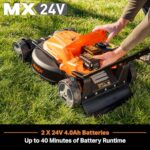 LawnMaster CLMF4819X 48V MAX* 19-inch Brushless Cordless Mower with 2X24V MAX* 4.0Ah Battery and a Dual Charger 6 Cutting Position
