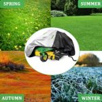 Coverify Zero-Turn Mower Cover Waterproof Heavy Duty Oxford Fabric- Riding Lawn Mower Cover Fits Decks up to 50″, Universal Fit 81″ L x 46″ W x 50″ H with Windproof Storage Bag