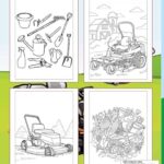Lawn Tools And Lawnmower Coloring Book For Kids: Let kids explore the world of yard work—color lawnmowers, shovels, and all the tools used in the garden!