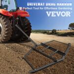 VEVOR Driveway Drag 74” Width, Tow Behind Drag Harrow 39” Length, 4” Height, Driveway Tractor Harrow with 2 Adjustable Bars, Heavy Duty Steel, Driveway Grader for ATV, UTV, Garden Lawn Tractors