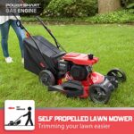 PowerSmart Self Propelled Lawn Mower Gas Powered, 21 Inch, 3-in-1 Gas Lawn Mower with Bag, 5 Adjustable Heights,4-Stroke 209cc Engine, Oil Included