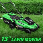 SOYUS Electric Lawn Mower Cordless, 13 Inch 20V Lawn Mowers with Brushless Motor, 5-Position Height Adjustment, 2×4.0Ah Batteries & Charger Included