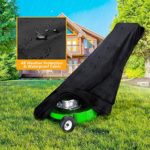 INSTAR Lawn Mower Cover Heavy Duty 600D Polyester Oxford Waterproof Universal Fit Weather & UV Protection for Push Mowers with Storage Bag (Black,74″ L x 25″ W x 39″ H)