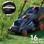 AIVOLT Cordless Lawn Mower Battery Powered 16-inch Brushless Lawn Mowers Walk-Behind Push Grass Mower with 36V 4.0Ah Battery and Charger