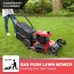 PowerSmart Push Lawn Mower, 21 inch, 3-in-1 Push Gas Mower with Bag, Powerful 4-Stroke Engine, Oil Included