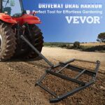 VEVOR Driveway Drag 66″ Width, Tow Behind Drag Harrow 35″ Length, 4″ Height, Driveway Tractor Harrow with 2 Adjustable Bars, Heavy Duty Steel, Driveway Grader for ATV, UTV, Garden Lawn Tractors