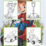 Lawn Tools and Lawn Mower Coloring Book for Kids: 35 Engaging Coloring Pages for Boys and Girls