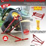VOUNOT Ride on Mower Jack Lift, Telescopic Maintenance Jack for Lawn mowers and Garden Tractors, Weight Capacity 400kg, Red