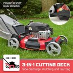 PowerSmart Push Lawn Mower Gas Powered 5 Height Positions Adjustable, (1.18”-3.0”), 3 in 1 with Bag (Lawn Mower)