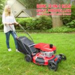 PowerSmart Lawn Mower Gas Powered with Bag, 21 Inch Self Propelled Gas Lawn Mower with 209CC 4-Stroke Engine, 3 in 1 Gas Lawnmower with 5 Adjustable Cutting Heights (1.18”-3.0” )