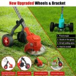 Electric Weed Wacker Battery Powered 21V 2000mAh, Cordless Weed Eater Brush Cutter Grass Trimmer Edger, Stringless Weed Cutter, Lawn Edger, Mower, 3-in-1 Cutting Tool, 8 Blades, 2 Batteries, 1 Wheels