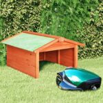 INLIFE Robotic Lawn Mower Garage 28.3″x34.3″x19.7″ Solid Firwood