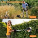 Electric Cordless Weed Wacker Weed Eater, 3-in-1 Lightweight Grass Trimmer & Edger Lawn Tool, 21V Brush Cutter/Weed Trimmer Battery Powered with 3 Types Blades and 2Pcs 4.0Ah Battery for Yard Garden