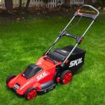 SKIL PM4910-10 CORE 40 20-Inch 40V Brushless Push Mower Kit Includes 5.0Ah Lithium Battery and Auto PWR Jump Charger, Red