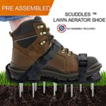 Lawn Aerator Shoes, Scuddles Heavy Duty Aerating Spiked Lawn Sandals With Adjustable straps – Sturdy Universal Size – Perfect Fit , Men Women NO ASSEMBLY NEEDED Use straight out of box