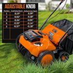 SuperHandy 2 in 1 Walk Behind Scarifier, Lawn Dethatcher Raker Cordless Electric 40V 4Ah 14.2-inch Rake Path with Collection Bag for Yard, Lawn, Garden Care, Landscaping