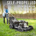 PowerSmart Self Propelled Gas Lawn Mower, 22-Inch 200cc 3-in-1 Walk-Behind Lawn Mowers Gas Powered, Black