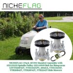 NICHEFLAG 2 Pack 187292 Spindle with 153535 Pulley 1/2×96 Replaces Husqvarna 587820301, 532187292, 539112057, 587125401, 587819701, 532187281, 532192870, 187281