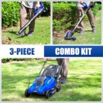BILT HARD 40V 17″ Brushless Cordless Lawn Mower, String Trimmer & Edger and Leaf Blower Combo Set, Battery Electric Lawn Mower Set with 3 x 4.0Ah Batteries and Dual Charger